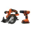 Black & Decker BD2KITCDDCS 20V MAX Brushed Lithium-Ion 3/8 In. Cordless Drill Driver And 5.5 In. Circular Saw Combo Kit (1.5 Ah) -BLACK+DECKER Sales bdknbd2kitcddcs