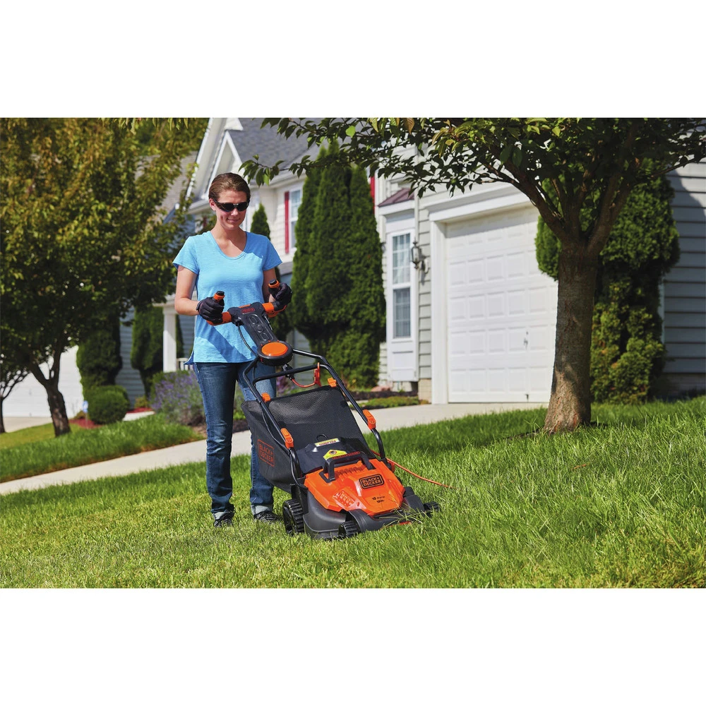 Black & Decker BEMW472ES 120V 10 Amp Brushed 15 in. Corded Lawn Mower with Pivot Control Handle Black & Decker BEMW472ES 120V 10 Amp Brushed 15 In. Corded Lawn Mower With Pivot Control Handle -BLACK+DECKER Sales bdknbemw472es e