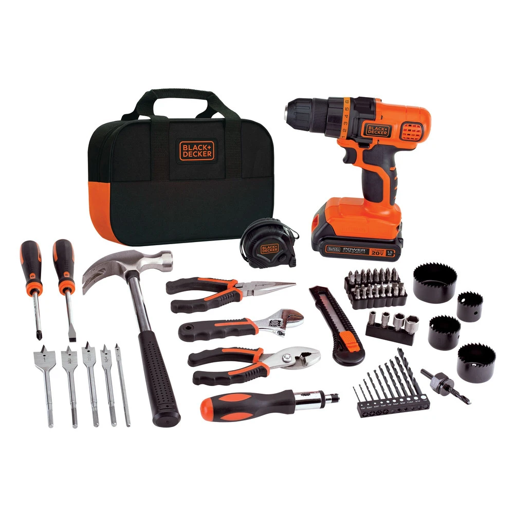 Black & Decker LDX120PK 20V MAX Lithium-Ion 3/8 in. Cordless Drill Driver Kit with 68-Piece Project Set (3 Ah) Black & Decker LDX120PK 20V MAX Lithium-Ion 3/8 In. Cordless Drill Driver Kit With 68-Piece Project Set (3 Ah) -BLACK+DECKER Sales