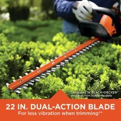 Black & Decker LHT2220 20V MAX Lithium-Ion Dual Action 22 In. Cordless Electric Hedge Trimmer Kit (1.5 Ah) -BLACK+DECKER Sales bdknlht2220 o