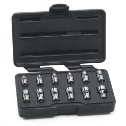 GearWrench 80311 12-Piece 1/4 In. Drive 6-Point Metric Flex Socket Set