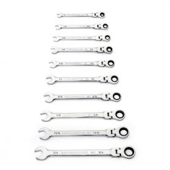 GearWrench 86758 10-Piece 90-Tooth 12 Point SAE Flex Head Combination Ratcheting Wrench Set -BLACK+DECKER Sales kdtn86758 b