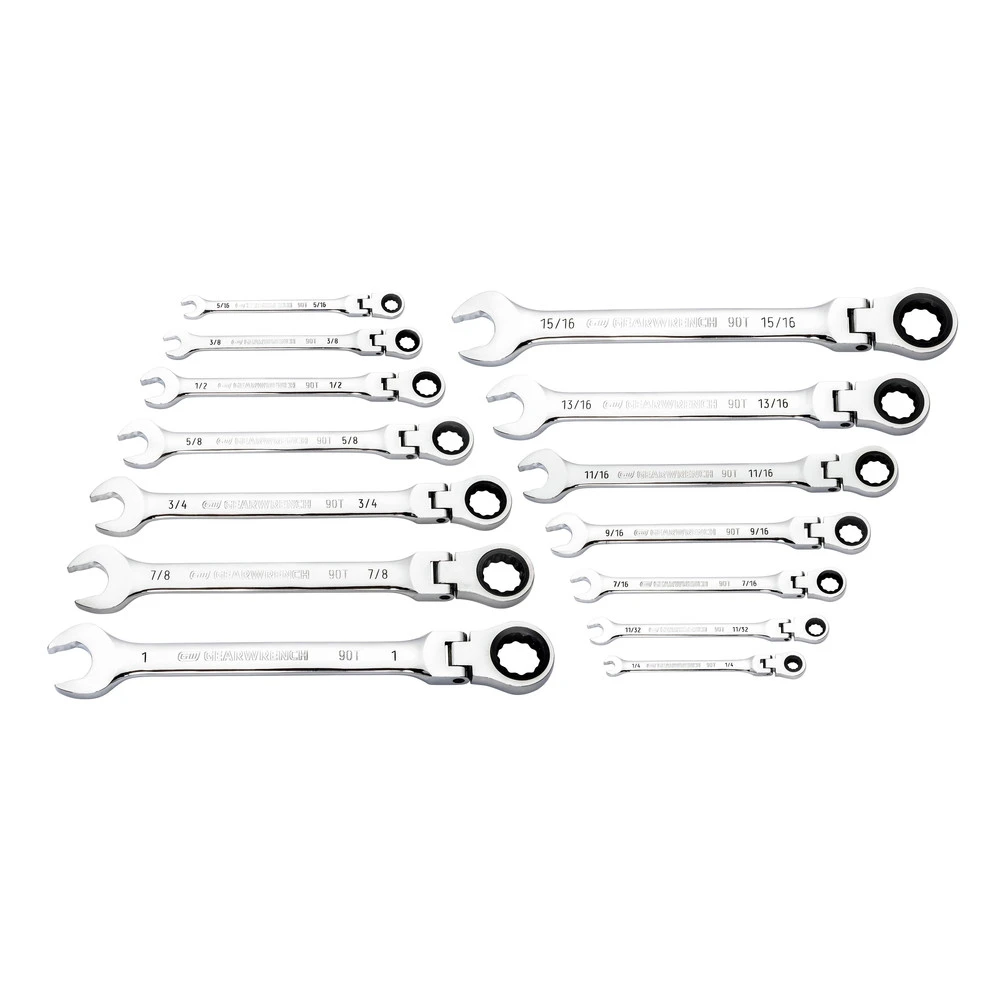 GearWrench 86759 14-Piece 90-Tooth 12 Point SAE Flex Head Combination Ratcheting Wrench Set GearWrench 86759 14-Piece 90-Tooth 12 Point SAE Flex Head Combination Ratcheting Wrench Set -BLACK+DECKER Sales kdtn86759 a