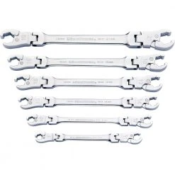 GearWrench 89101D 6-Piece Metric Ratcheting Flex Flare Nut Wrench Set
