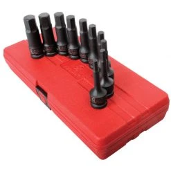 Sunex 2638 10-Piece 1/2 In. Drive SAE Hex Impact Driver Set