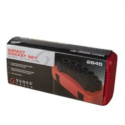 Sunex 2645 26-Piece 1/2 In. Drive Metric Impact Socket Set -BLACK+DECKER Sales snxn2645 c