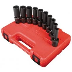 Sunex 3660 10-Piece 3/8 In. Drive Metric Universal Deep Impact Socket Set