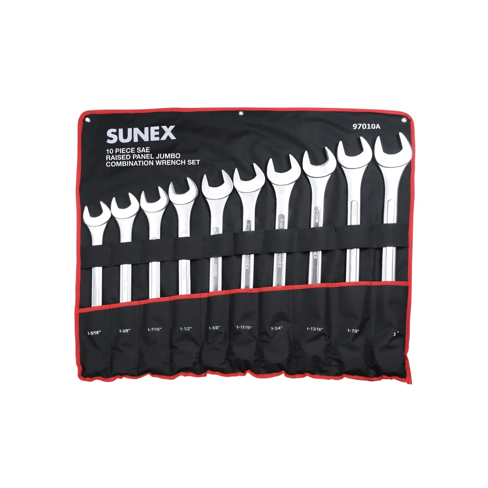 Sunex 97010A 10-Piece Fractional SAE Raised Panel Jumbo Combination Wrench Set Sunex 97010A 10-Piece Fractional SAE Raised Panel Jumbo Combination Wrench Set -BLACK+DECKER Sales