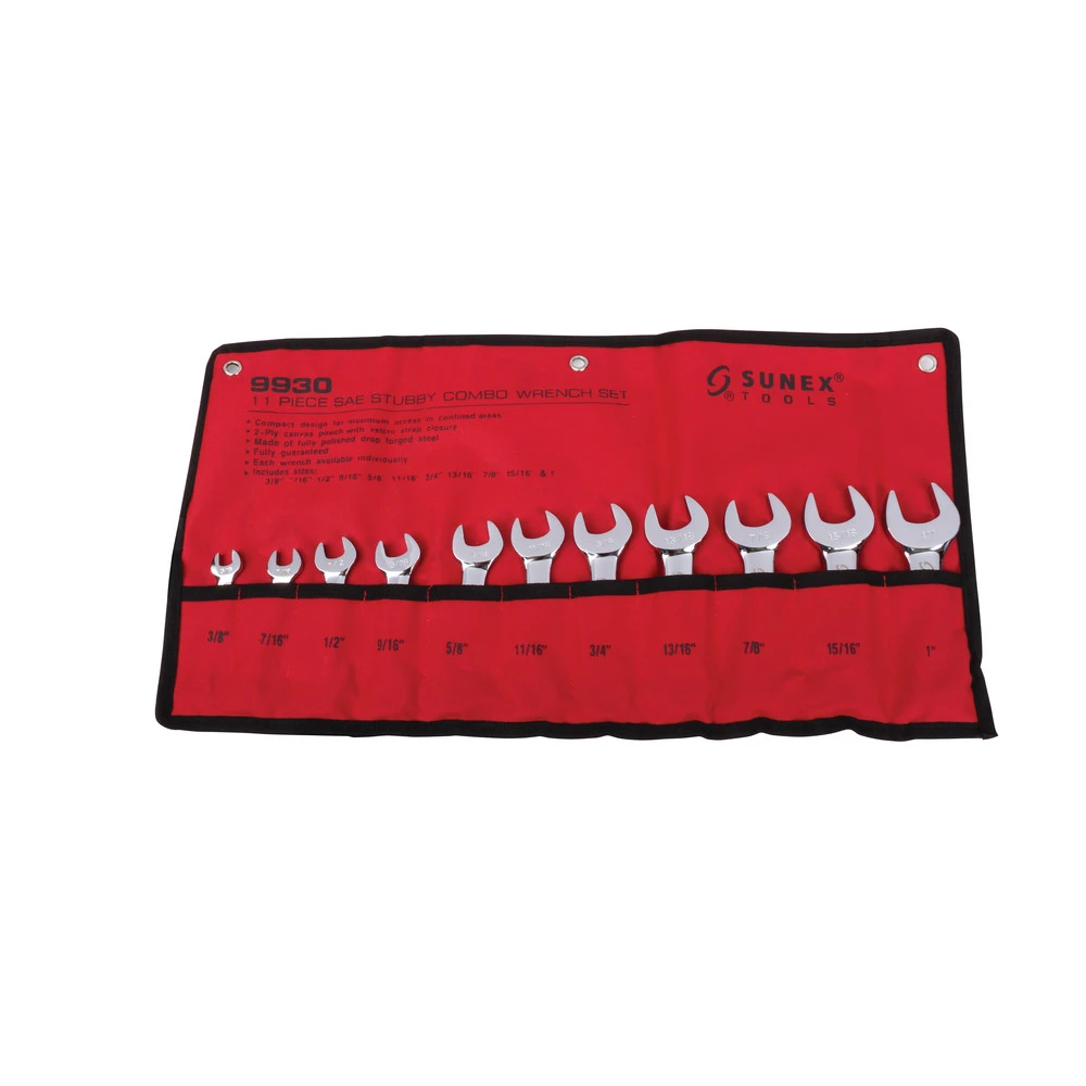 Sunex 9930 11-Piece SAE Stubby Combination Wrench Set Sunex 9930 11-Piece SAE Stubby Combination Wrench Set -BLACK+DECKER Sales