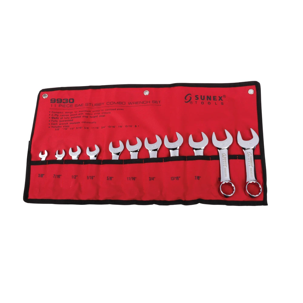 Sunex 9930 11-Piece SAE Stubby Combination Wrench Set Sunex 9930 11-Piece SAE Stubby Combination Wrench Set -BLACK+DECKER Sales