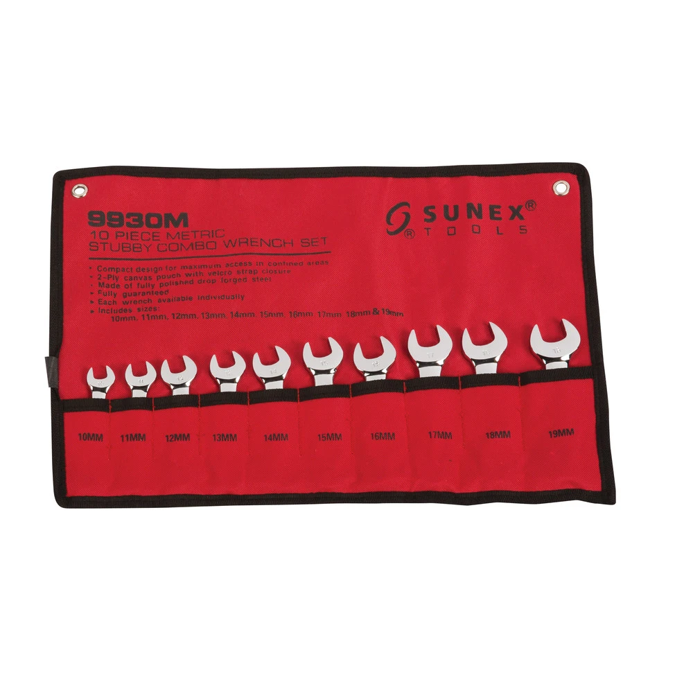 Sunex 9930M 10-Piece Metric Stubby Combination Wrench Set Sunex 9930M 10-Piece Metric Stubby Combination Wrench Set -BLACK+DECKER Sales