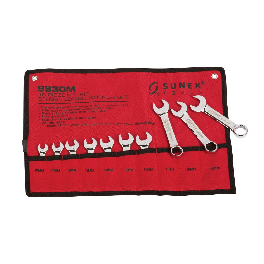 Sunex 9930M 10-Piece Metric Stubby Combination Wrench Set Sunex 9930M 10-Piece Metric Stubby Combination Wrench Set -BLACK+DECKER Sales